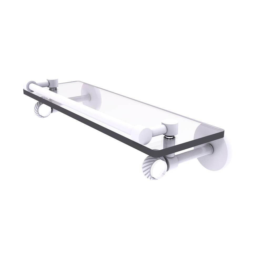 Allied Brass CV-1T-16-GAL-WHM Clearview Matte White Wall mount Bathroom Shelf ( 16-in x 3.75-in x 5-in )