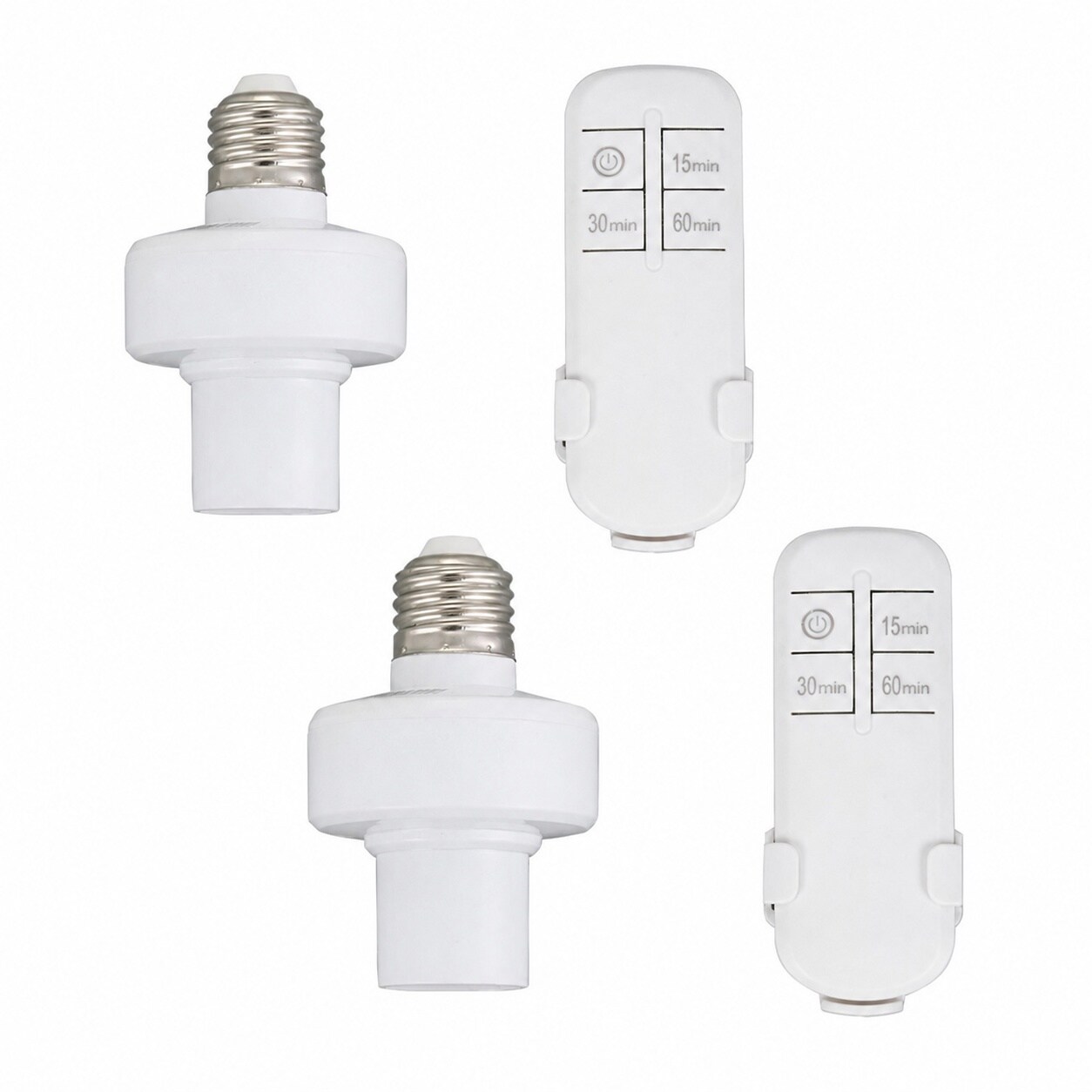 Lukvuzo  Wireless Remote Control Light Socket Kit with Timer Wall Mounted Switch E26 E27 Bulb Base Holder No Wiring for Basement Garage Stairwell