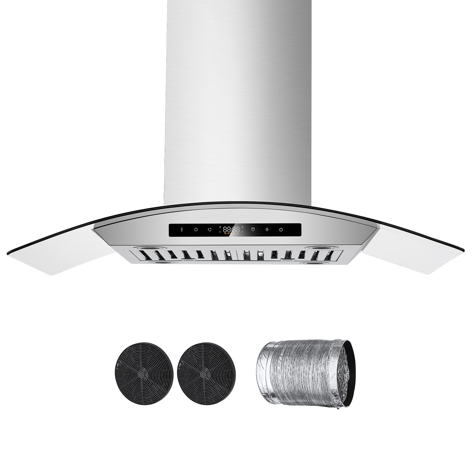 VEVOR DXSCYYJ30INCJFDILV1 30 inch Ductless 800-CFM Stainless steel Wall-Mounted Range Hood