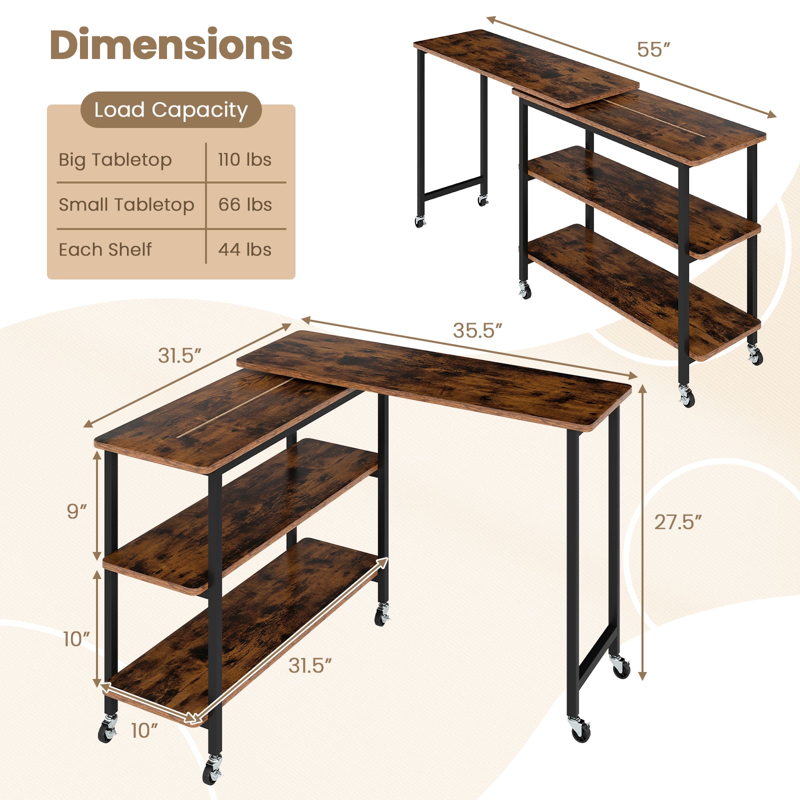Slickblue D-CO-FC37036WH desks - View #5