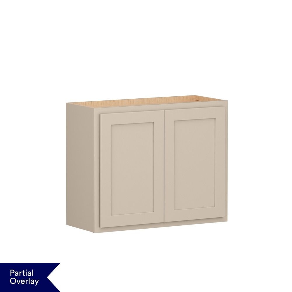 Shenandoah Breckenridge POL 30-in W x 24-in H x 12-in D Oat Painted Wall Fully Assembled Cabinet Recessed Panel Shaker