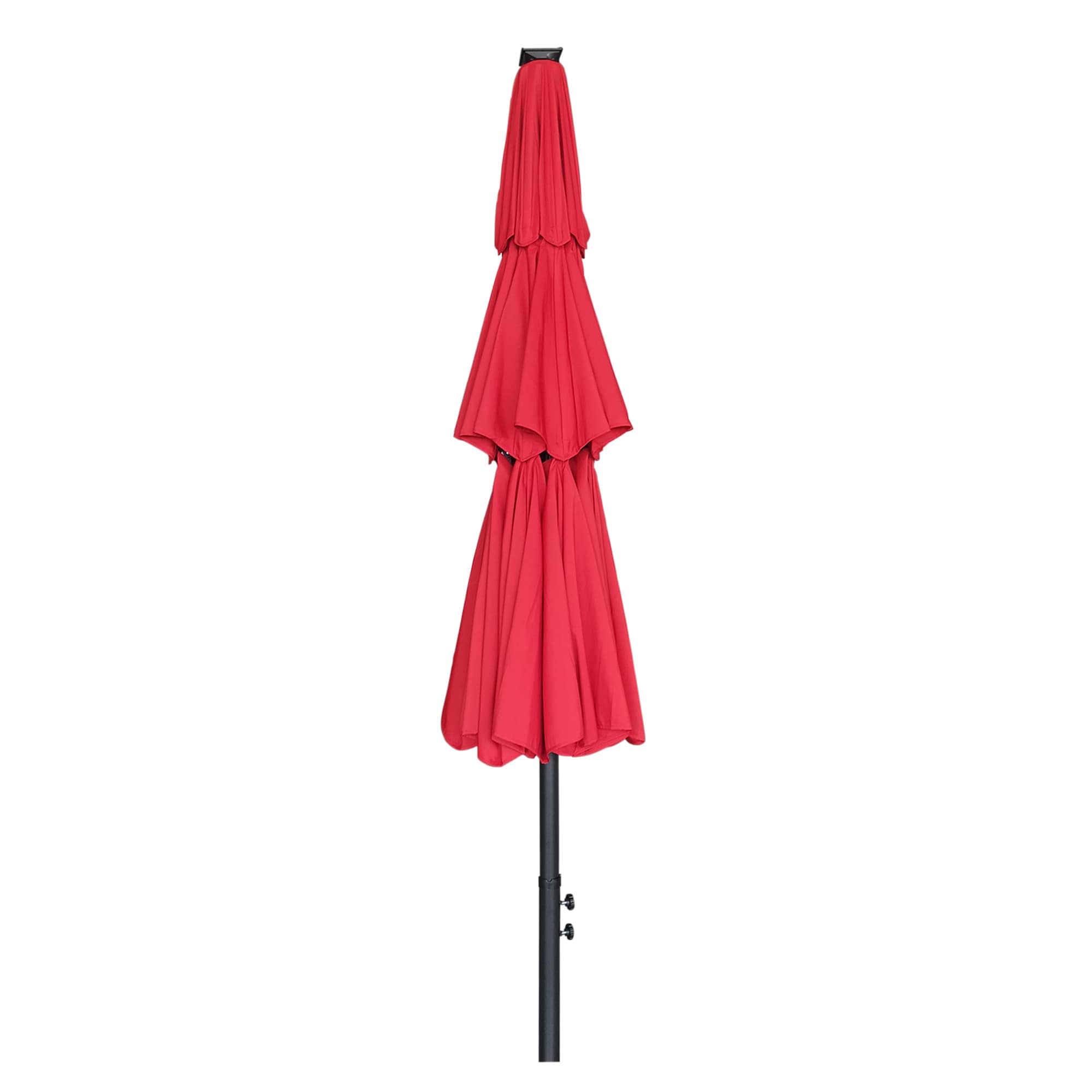 Maocao Hoom 10.63-ft Aluminum Red Market Patio Umbrella with Lights in ...