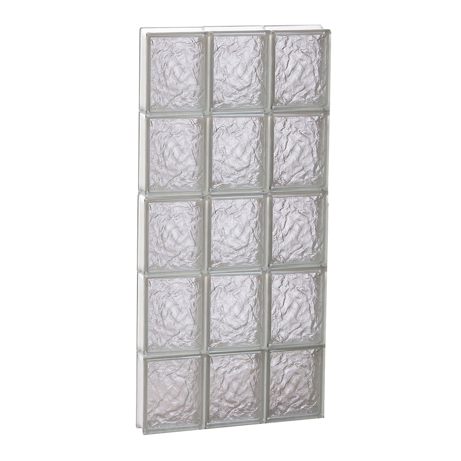 REDI2SET S1840IS Ice Glass 17-1/4-in x 38-3/4-in Frameless Replacement Glass Block Window