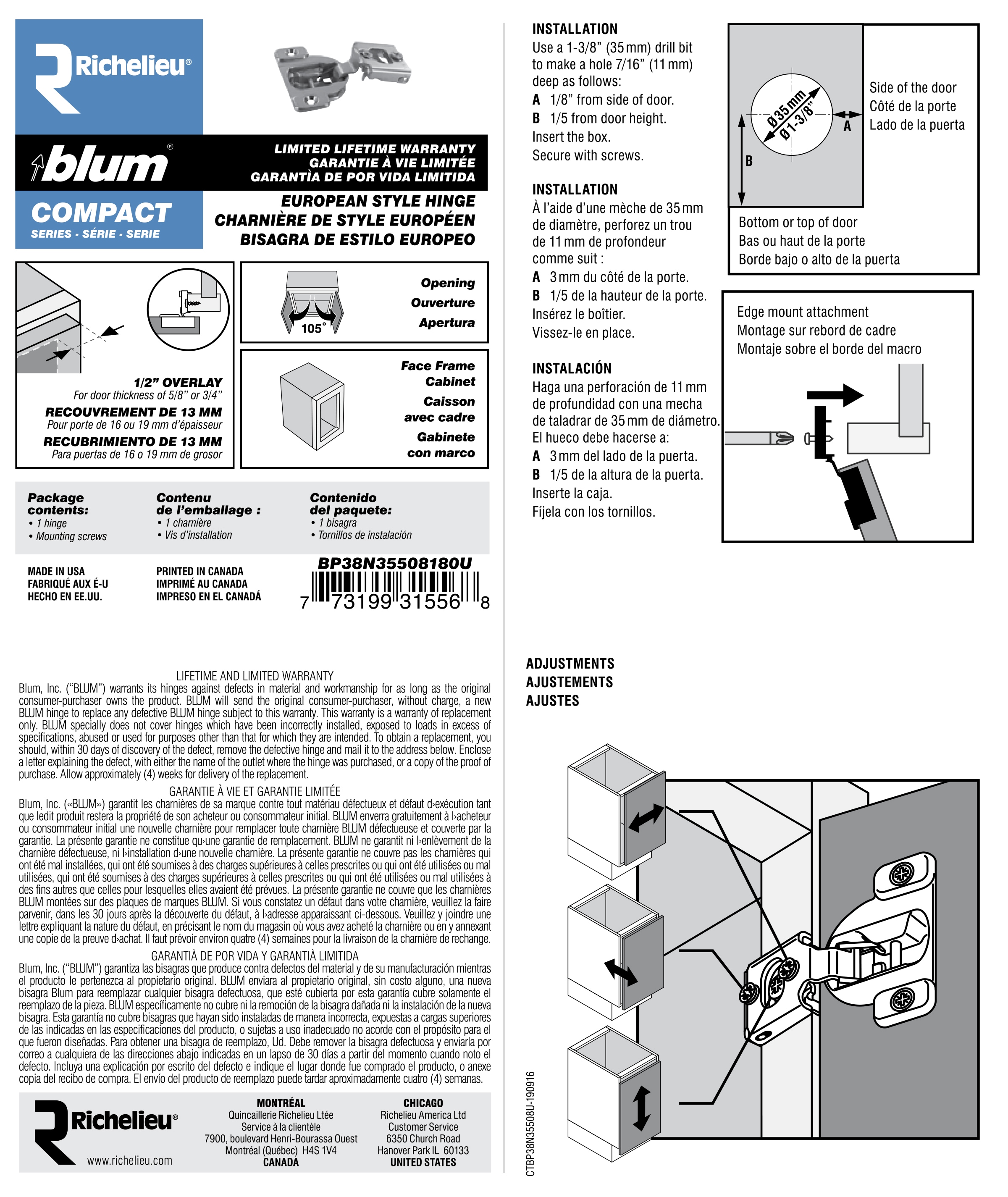 Blum BP38N35508180U Cabinet-Hinges - View #10