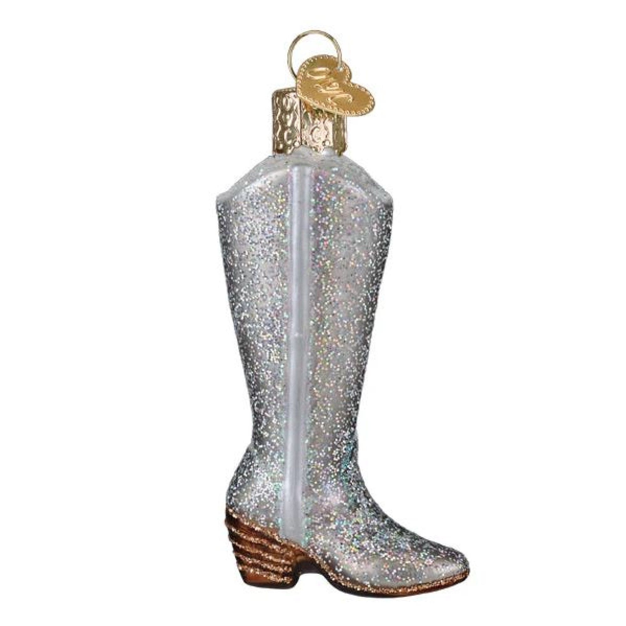 Old World Christmas 729343326997 Blown Glass Ornament for Christmas Tree - Glittered Boot