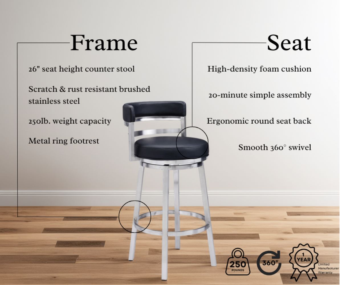 Armen Living LCMABABSBL26 stools - View #8