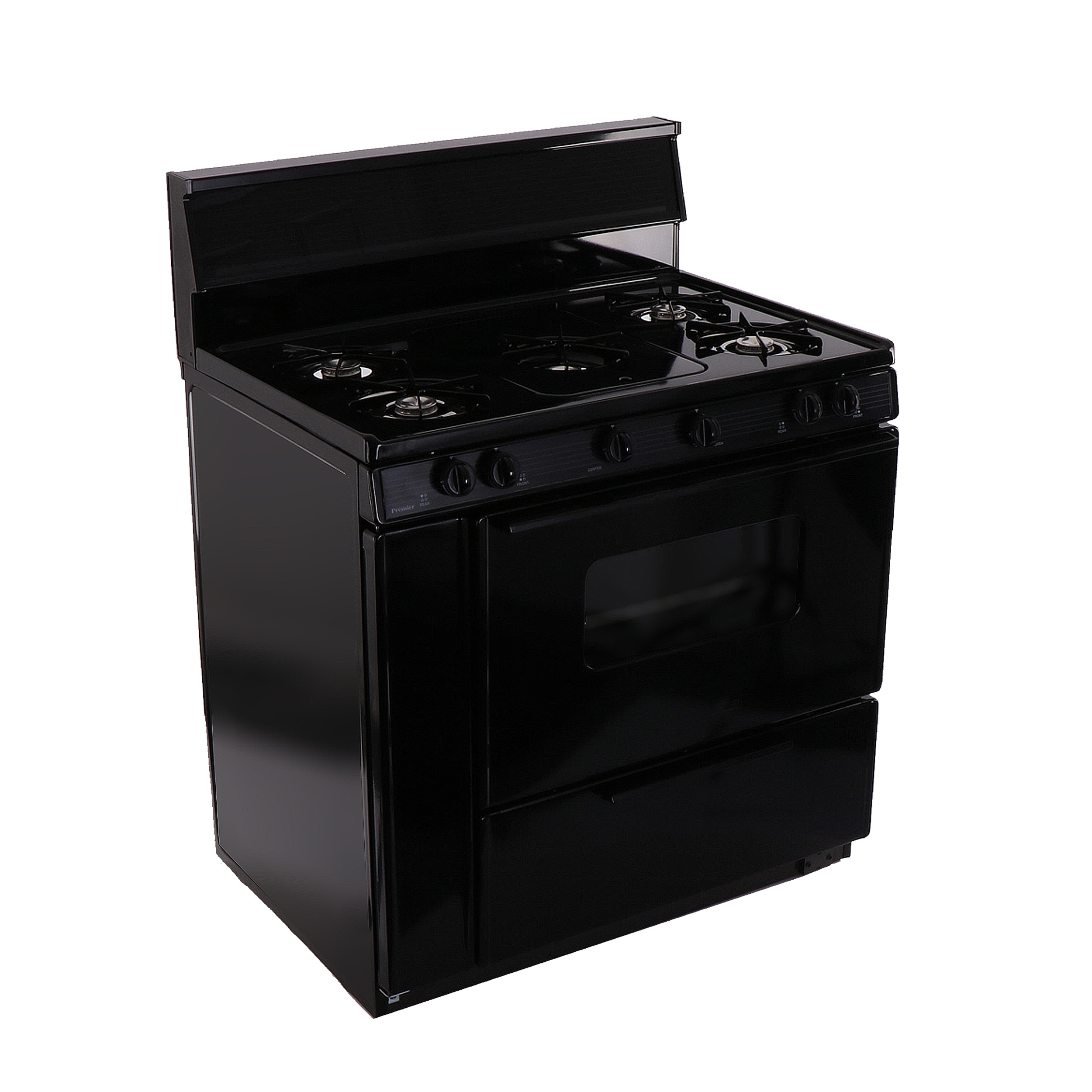 Premier 36-in 5 Burners 3.9-cu ft Freestanding Natural Gas Range (Black ...