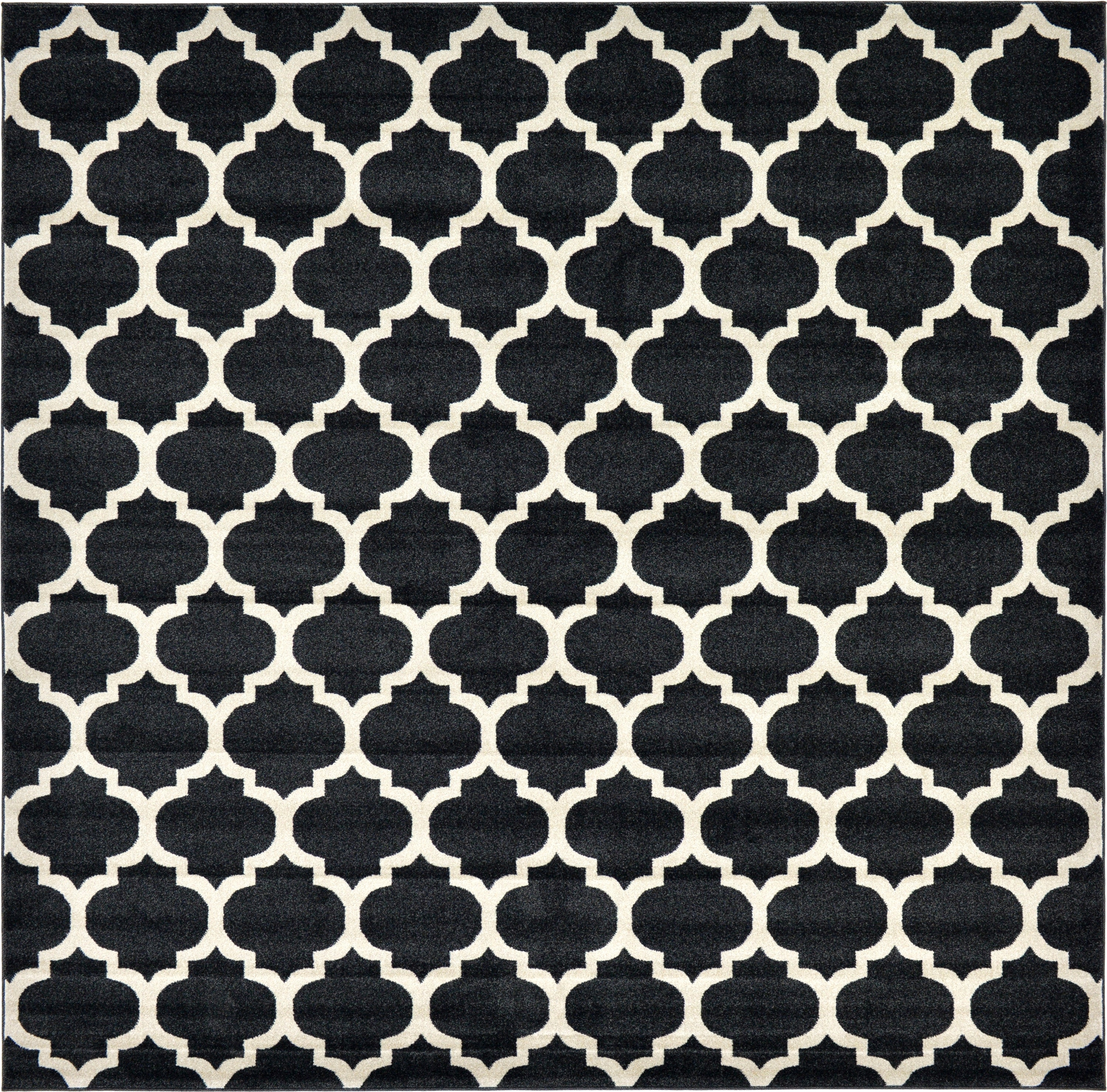 Unique Loom 3120664 Philadelphia Trellis 10 x 10 (ft) Loomed Polypropylene Black/Beige Square Indoor Geometric Industrial Area rug