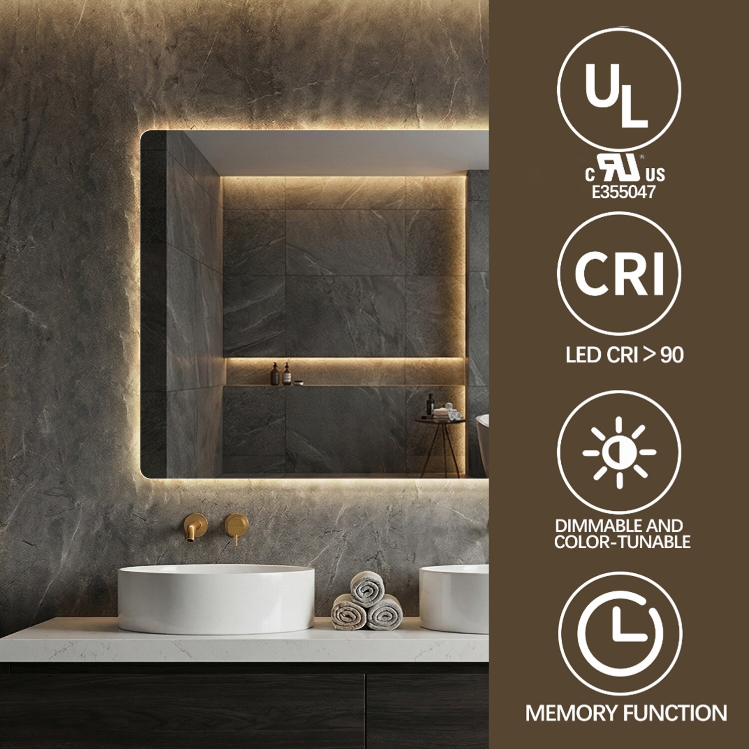 Lirago FXL20612-608E74 Framed-Bath-Mirrors - View #3
