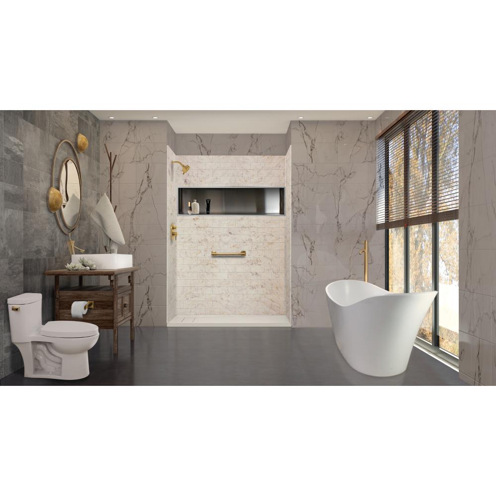 Transolid SaraMar 60-in x 36-in x 72-in Biscotti Marble 3-Piece Shower  Panel Kit in the Shower Walls  Surrounds department at