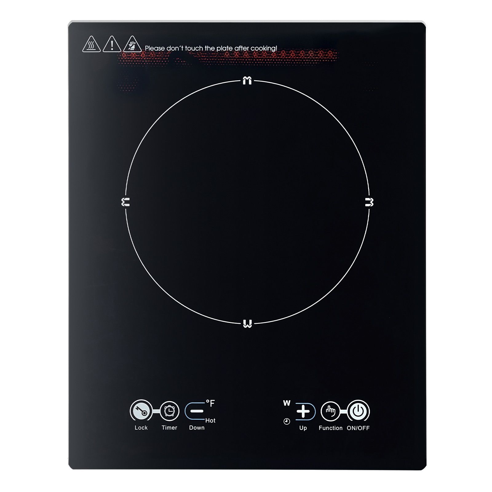 VEVOR SCBXKTMSDCL106337V1 Portable Induction Cooktop 1800W Electric Induction Burner with 9 Temperature Settings Countertop Induction Hot Plate with 3H Timer Child Lock Easy to Clean for Home Kitchen Cooking
