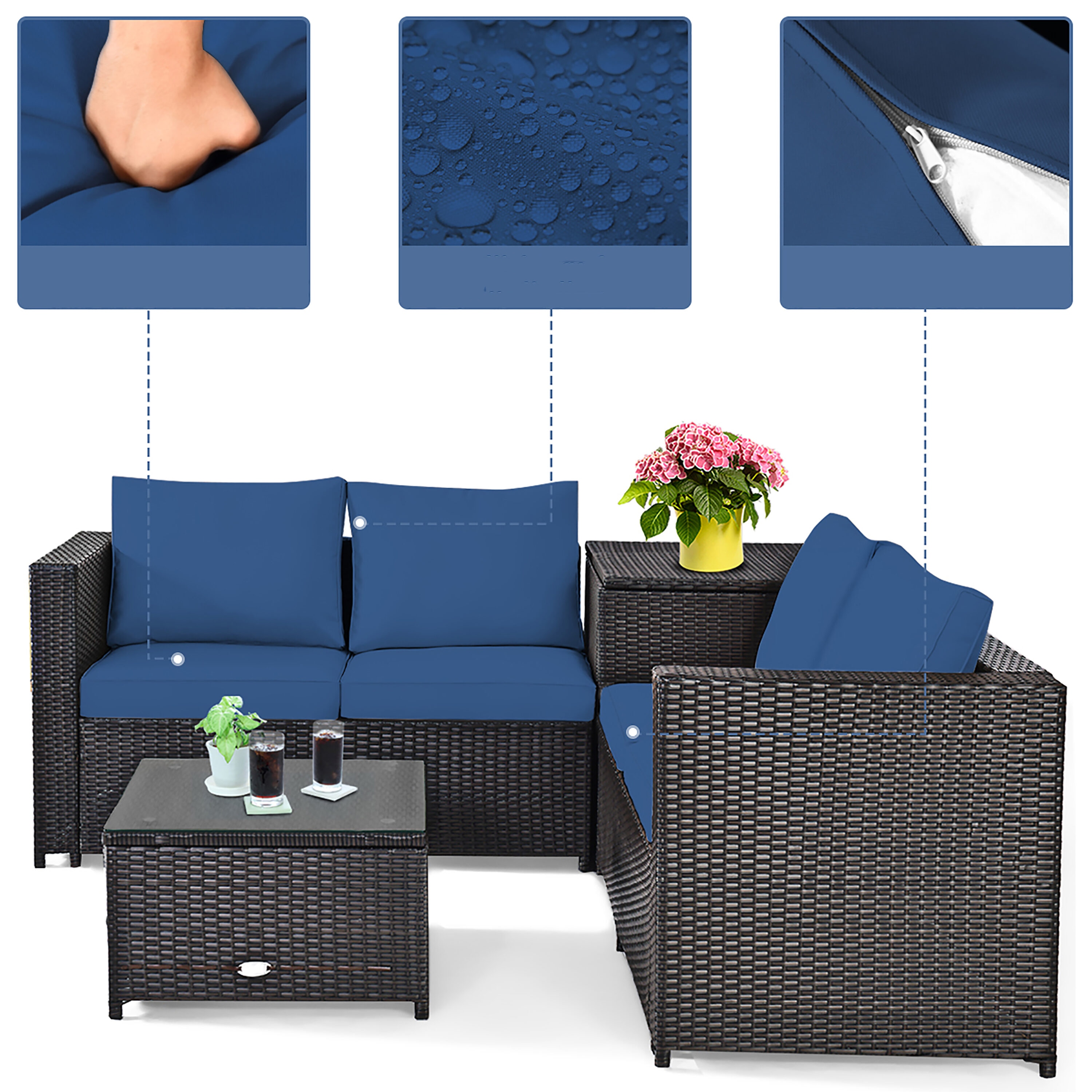 Costway HW66714NY+ Patio-Conversation-Sets - View #3