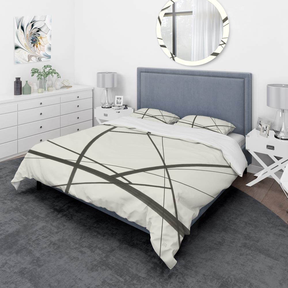 Designart BED30183-T 3 -Piece Black Twin Duvet cover Set