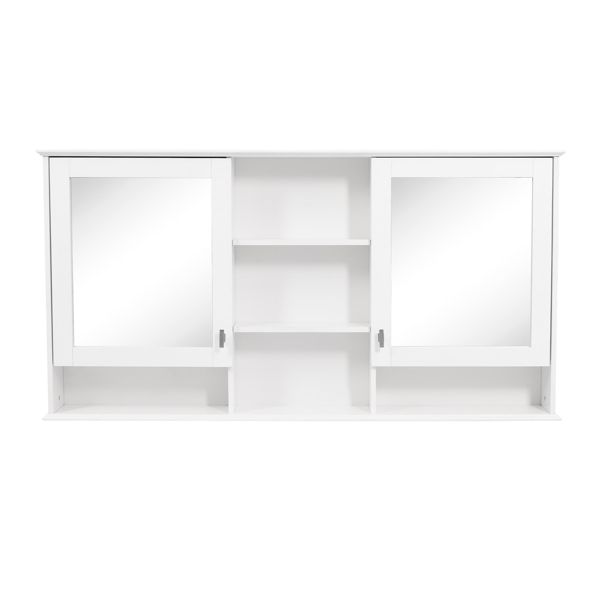 BEARSOLIM 55-in x 28.7-in Medicine Cabinet with Mirrors Adjustable Shelves Soft-closing Hinges Bathroom Wall Cabinet
