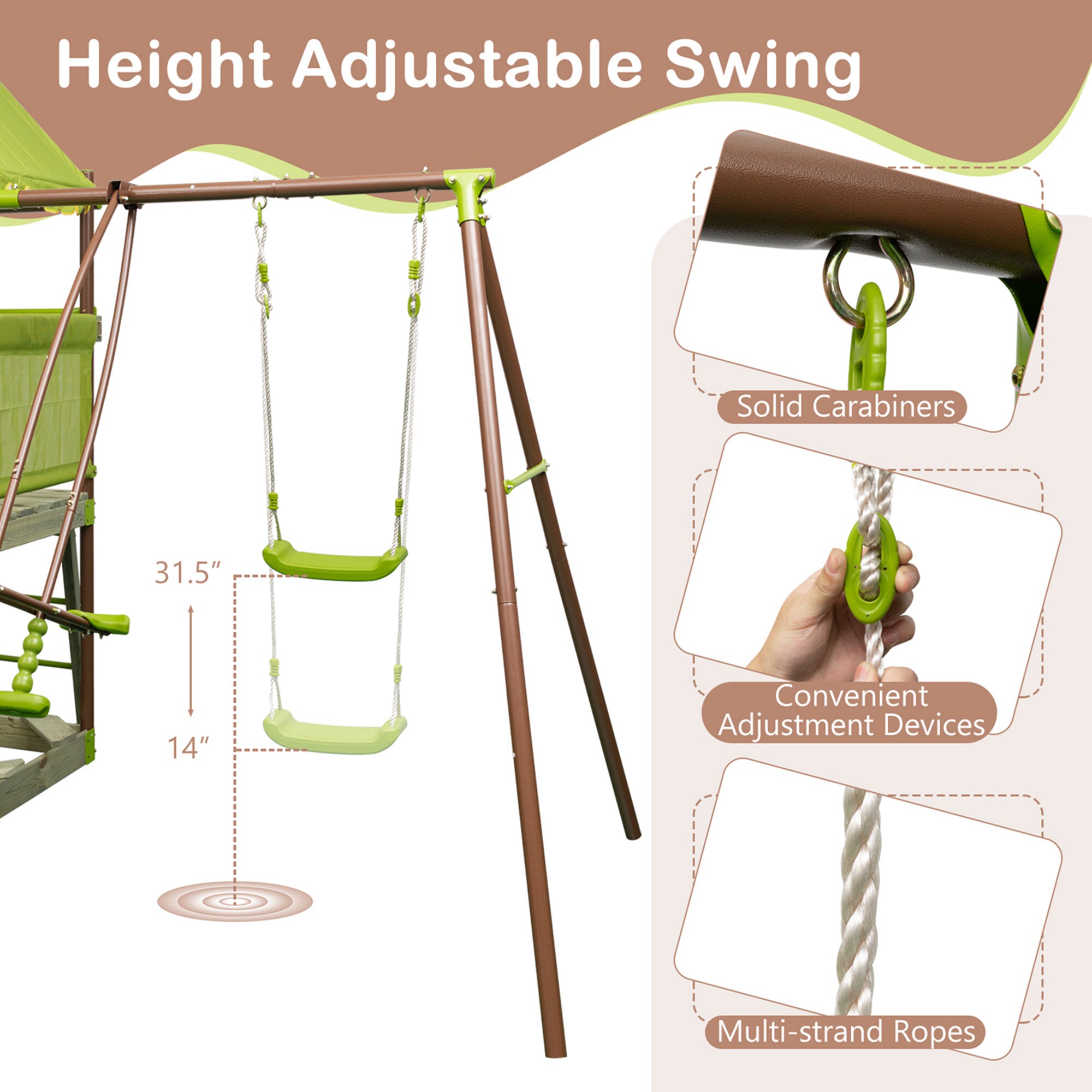 Costway HCST01409 Playset-Swings - View #3