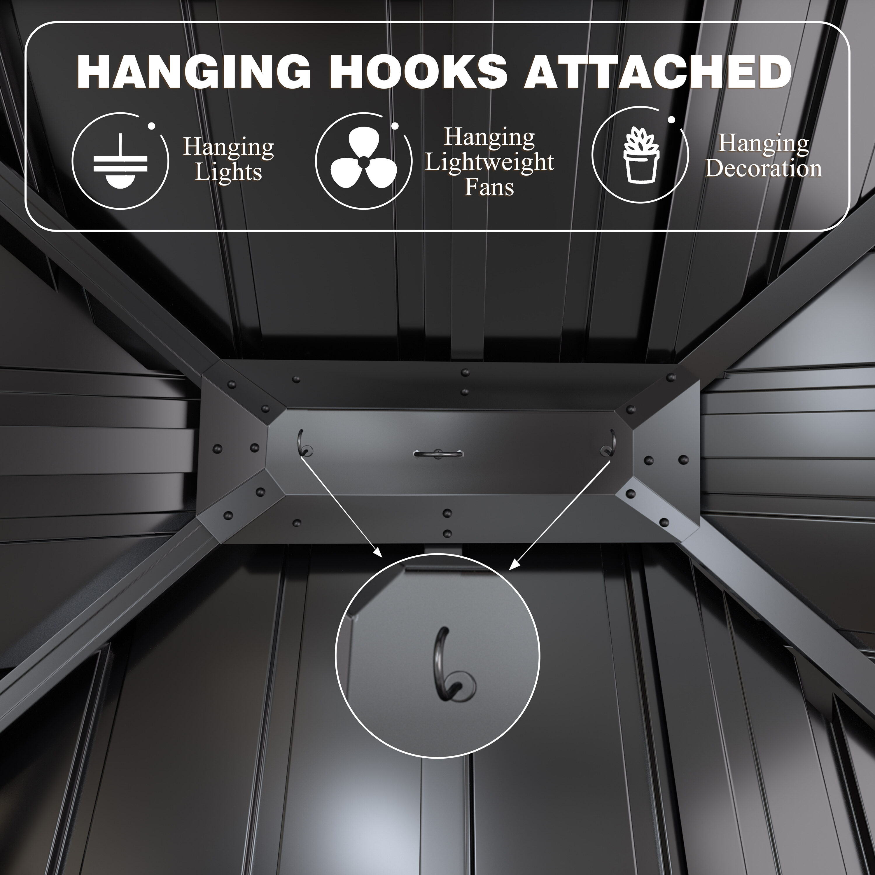 VEIKOUS PG0201-06-2 Wood-Resin-Gazebos - View #6