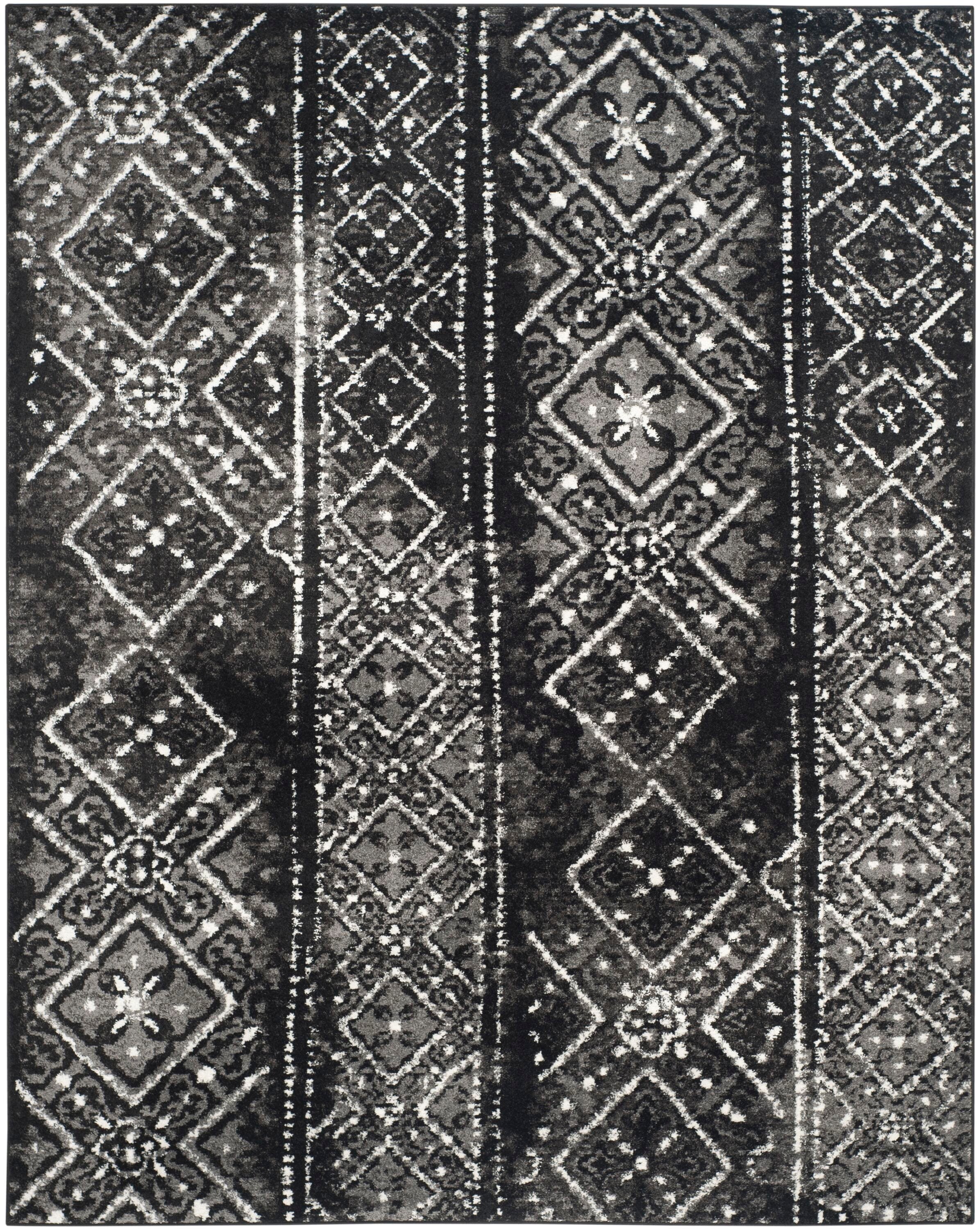 Safavieh ADR111C-8 Adirondack Winston 8 x 10 (ft) Loomed Polypropylene Black/Silver Rectangular Indoor Abstract Moroccan Area rug