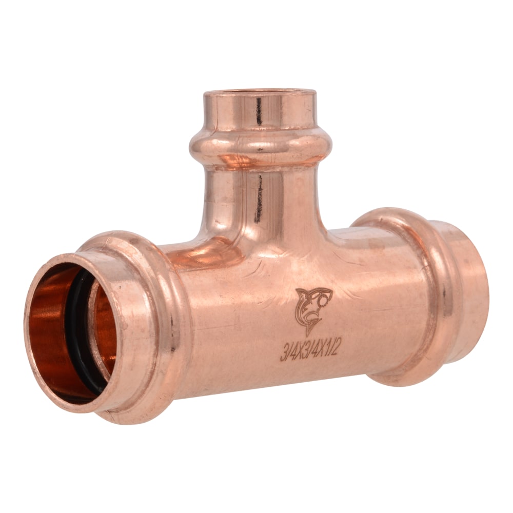 SharkBite 3/4-in x 3/4-in x 1/2-in Copper Press Reducing Tee (5-Pack)