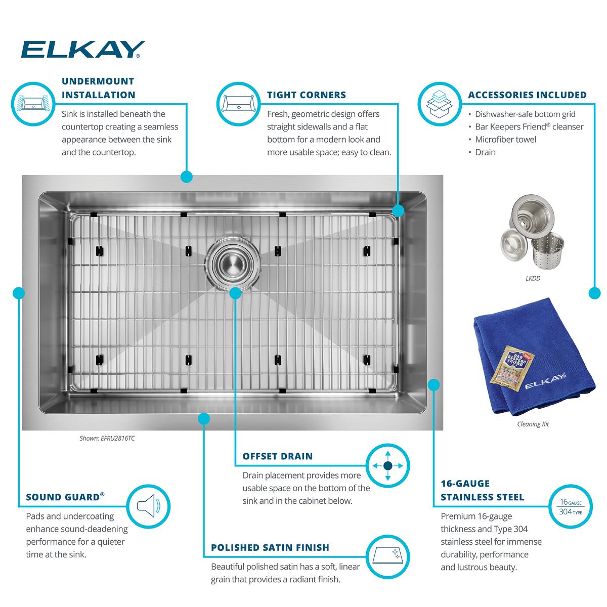 Elkay EFRU2816TC Kitchen-Sinks - View #6