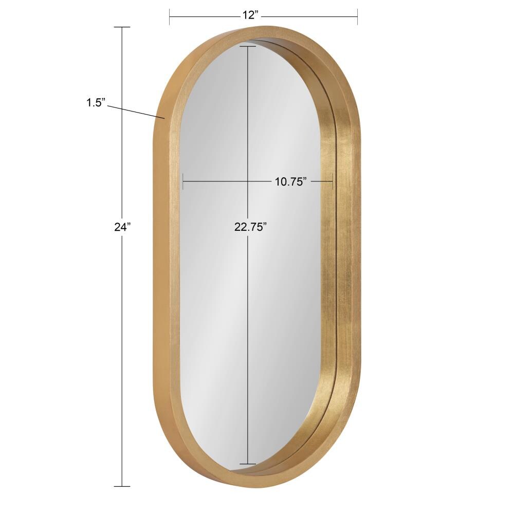 1/8 Oval Capsule Mirror Minimalist Pill Rounded Rectangle Acrylic Wall  Mirror