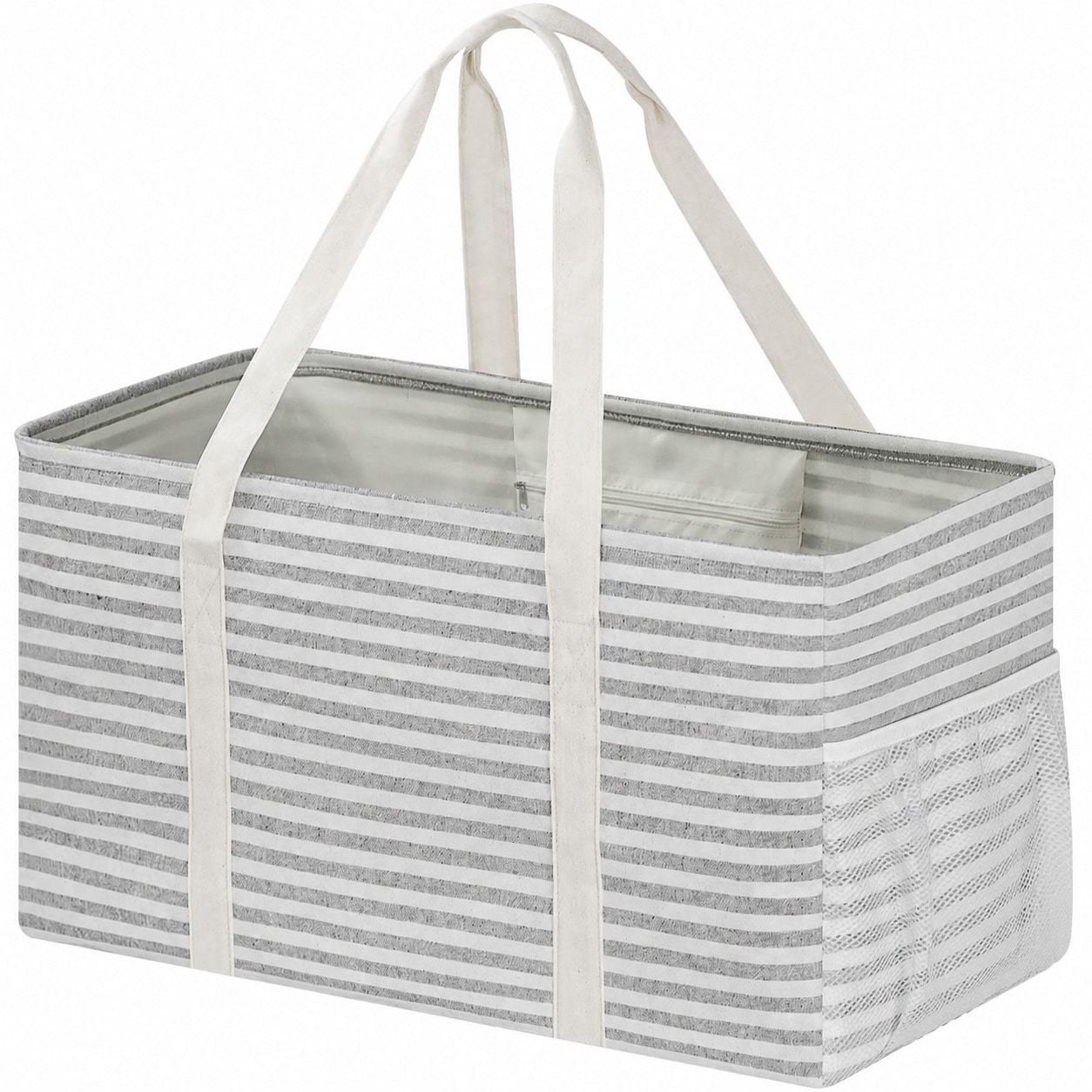 JVFCXXV  Standing Extra Large Utility Tote Bag with Metal Wire Frame and the Sides Rinforced Extra Large Tote Bag with Handle Reusable Grocery
