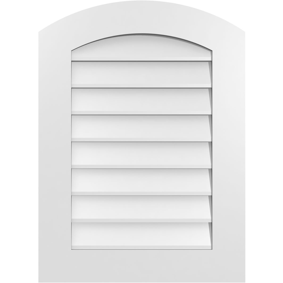 Ekena Millwork GVPAR22X3001SN 22-Inches x 30-Inches Off-white Round top PVC Gable Louver Vent