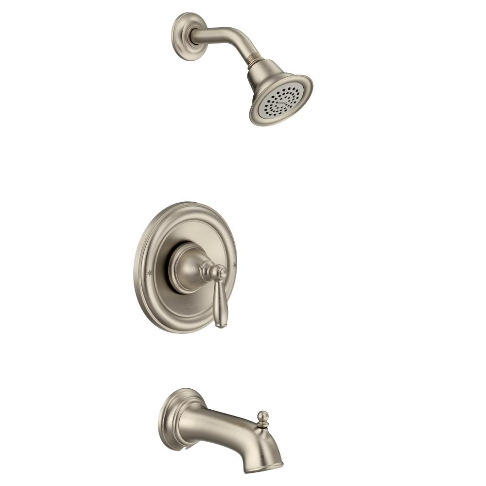 Moen Brantford Brushed Nickel 1-Handle Bathtub and Shower Faucet (Valve ...