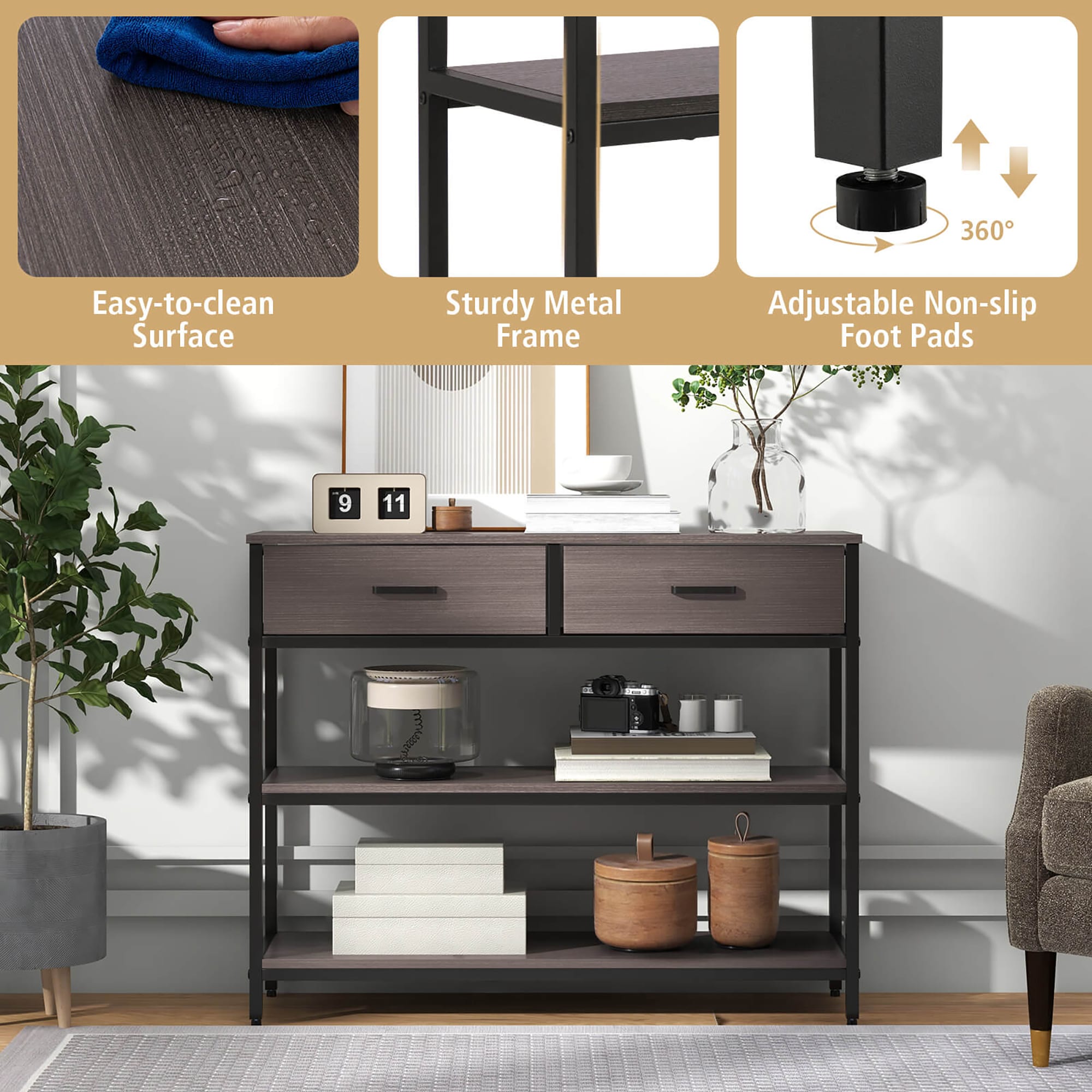 Costway HCST03488 Console-Sofa-Tables - View #3