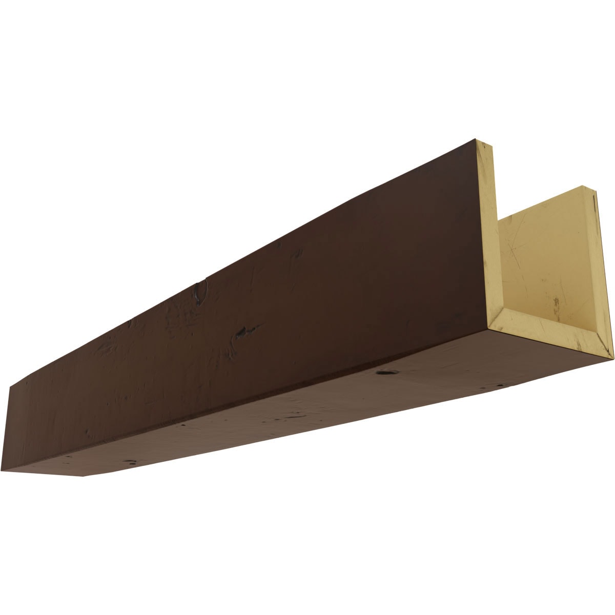 Ekena Millwork BMKP3C0040X120X240ZH Knotty Pine 1-in x 4-in x 240-in Hickory Finished Polyurethane U-Shaped Decorative Beam