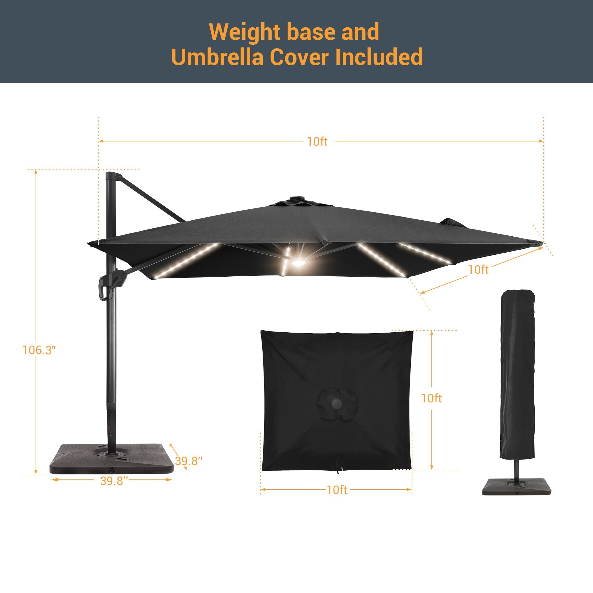 Sonkuki SD-LEDZD33-BK Umbrellas-2 - View #2