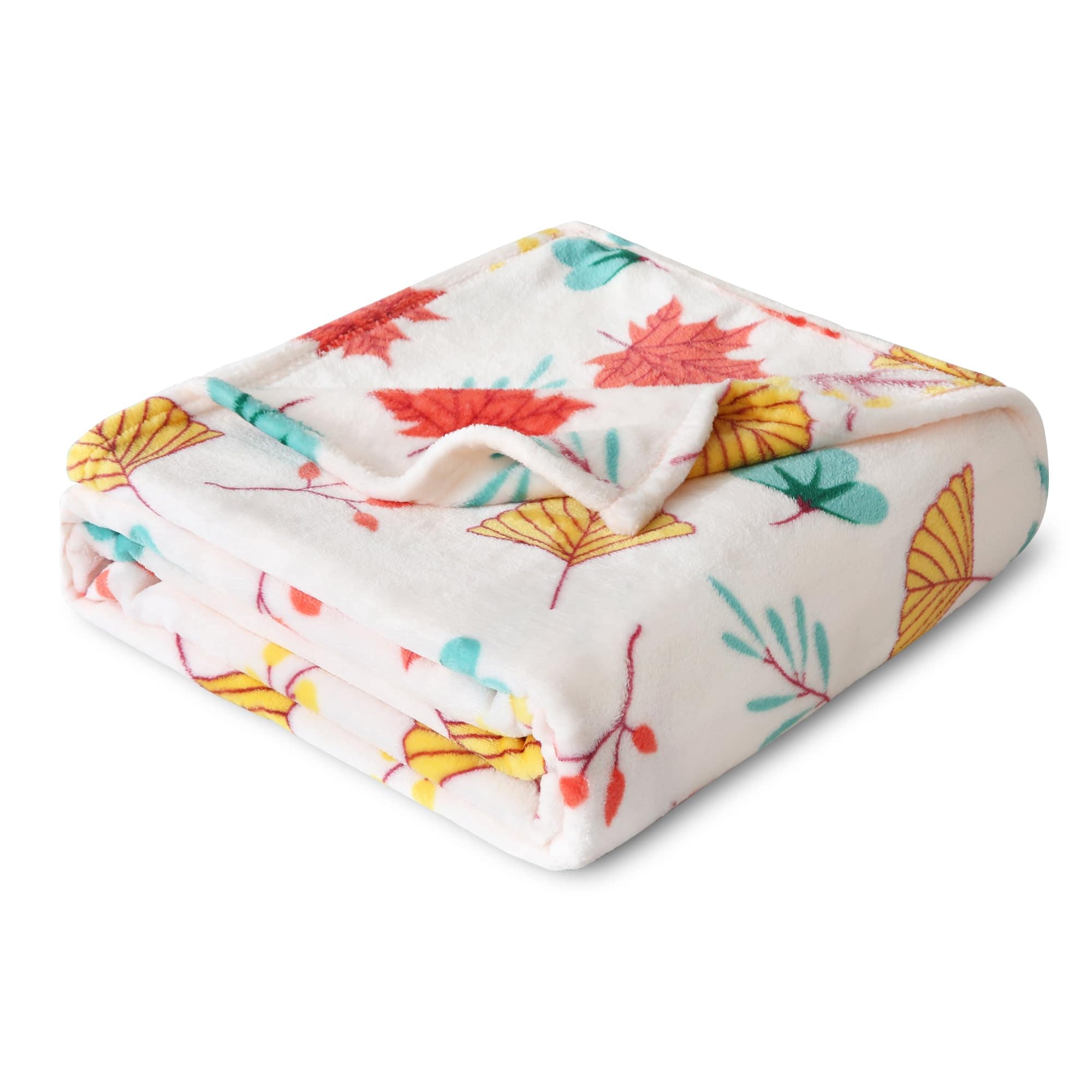 CovertSafe Fleece Flannel Leaves Throw Blanket Soft Warm for Couch Bed Sofa All Seasons
