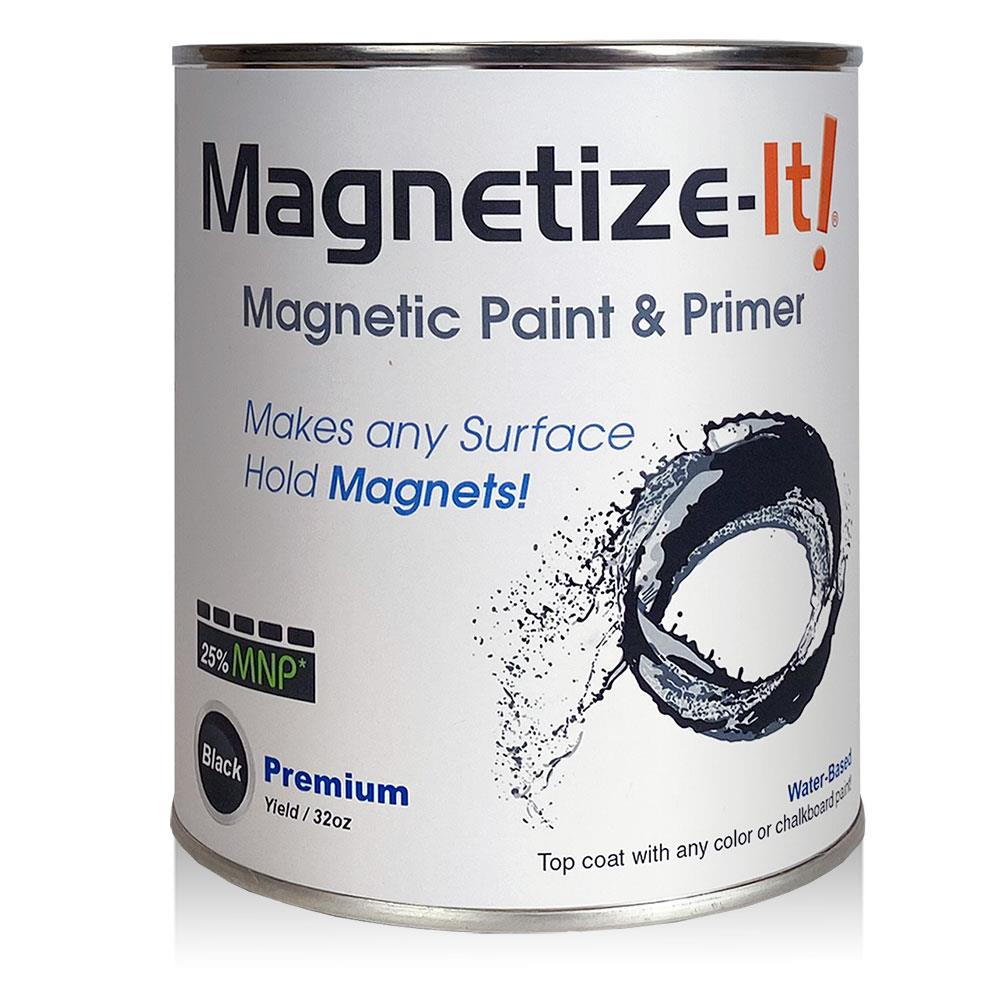 Magnetic Receptive Wall Paint / Dark Black Primer - One Quart 