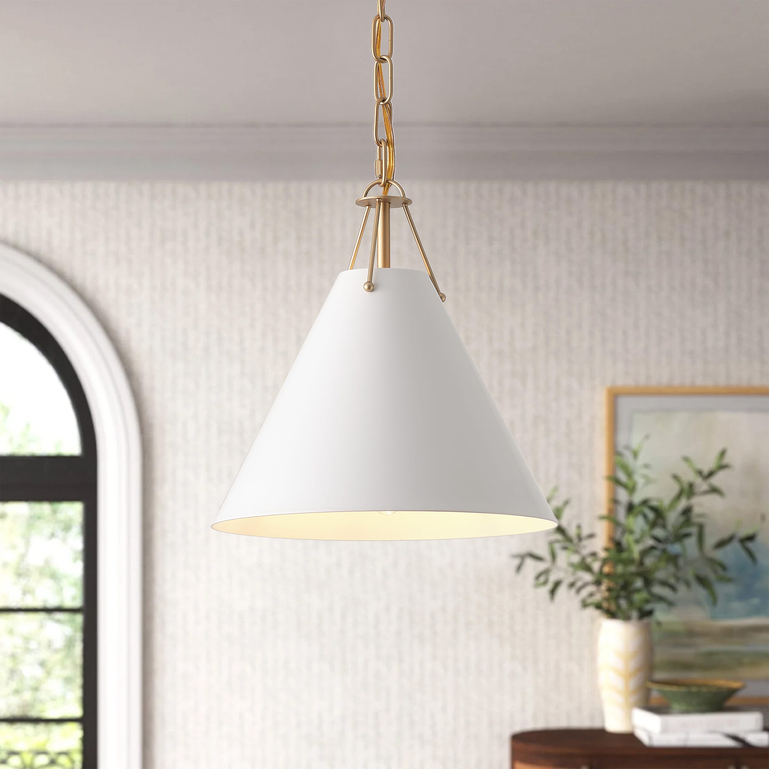 Aiwen AD-D8571 1 -Light Gold Modern/contemporary Cone Small Hanging Pendant light