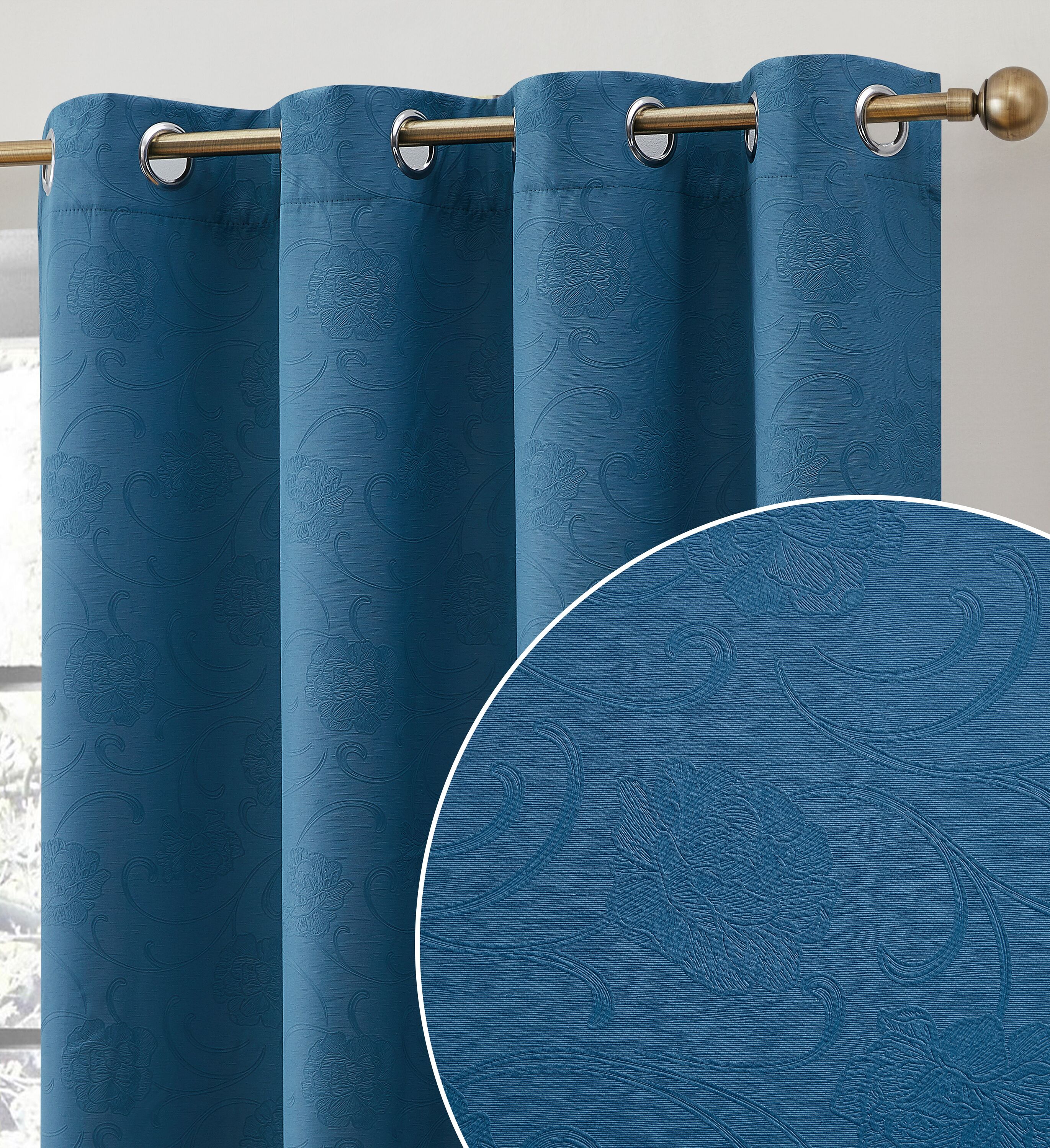HLC.me TYLR-5263TEAL curtains - View #2