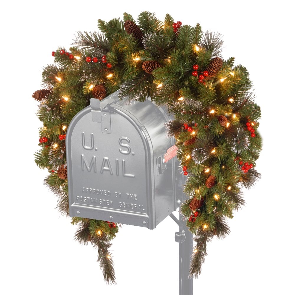 National Tree Company 12-in Hanging Mailbox Cover with White LED ...