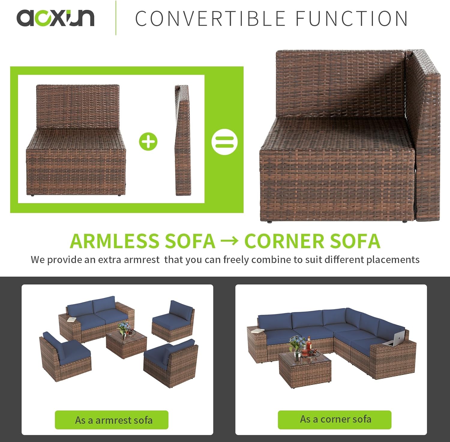 AOXUN G12039BG2AB+026BR-13 Patio-Conversation-Sets - View #6