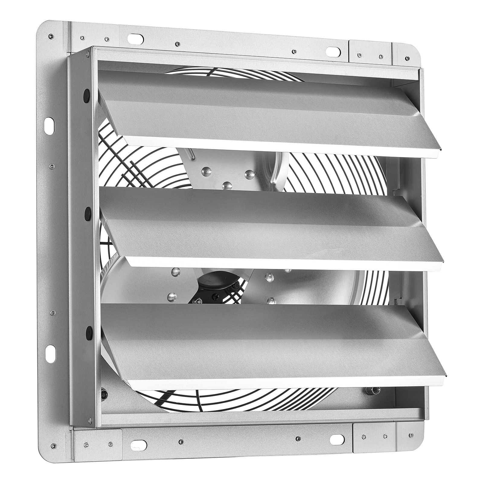 VIYET 14.57-in W x 14.57-in D x 7.48-in H Silver Steel Wall-Mounted Shutter Exhaust Fan with Automatic Louvers and AC Motor for Garage Attic Barn Greenhouse #VIYET-A-769616534742