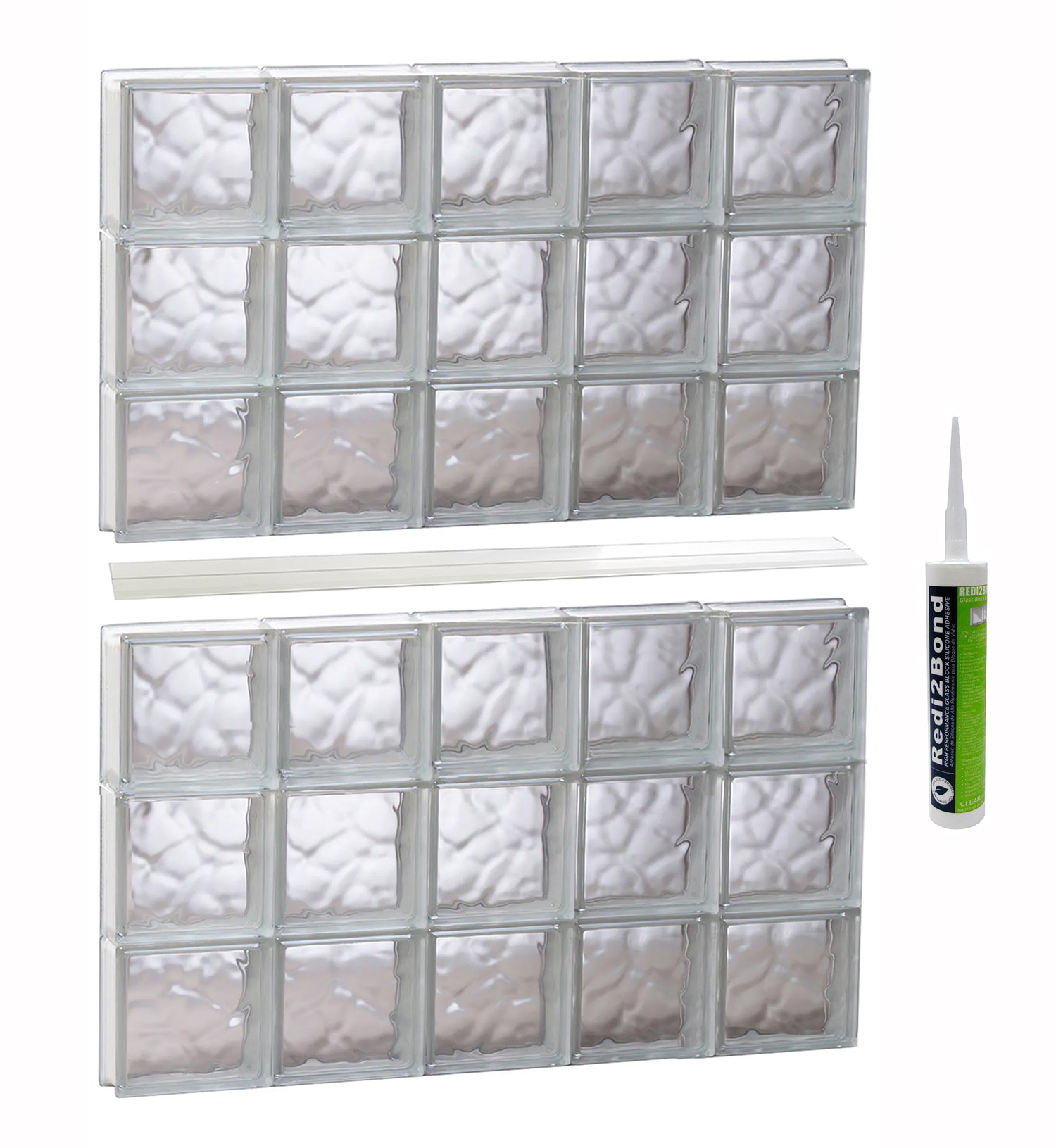 REDI2SET S4048DC Wavy Glass 38-3/4-in x 46-1/2-in Frameless Replacement Glass Block Window