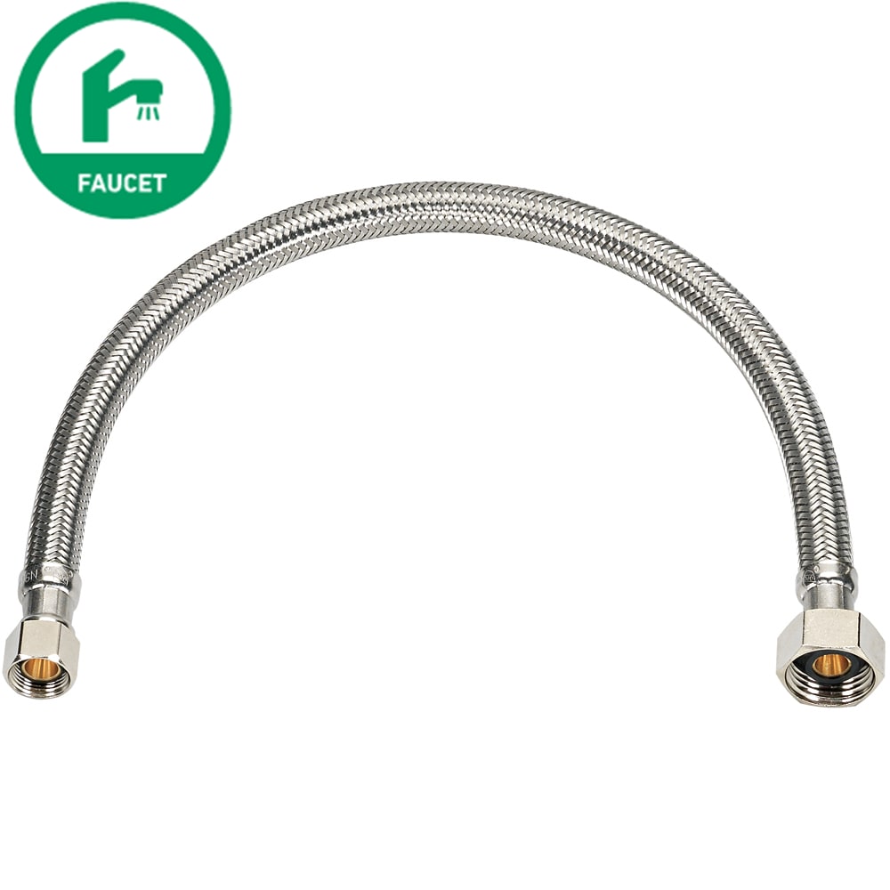 RELIABILT 3/8-in compression x 1/2-in Fip x 30-in Braided Stainless Steel  Flexible Faucet Supply Line in the Toilet & Faucet Supply Lines department  at