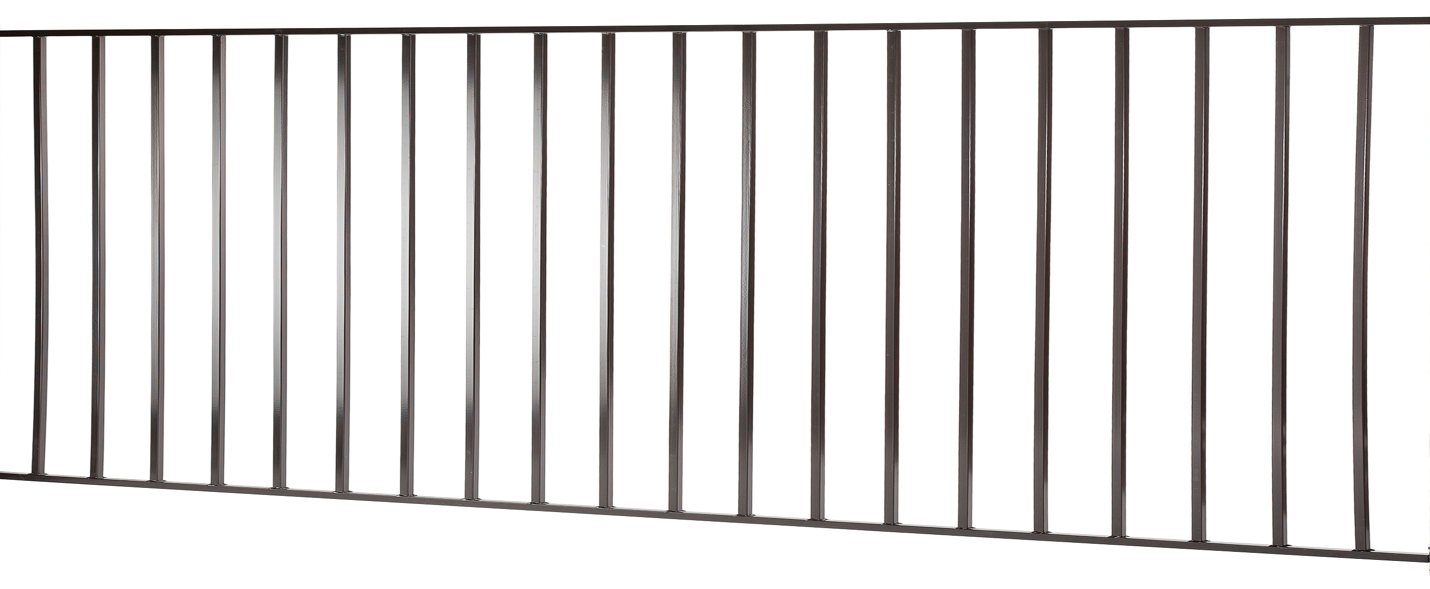Monroe 3-ft H x 8-ft W Black Steel Flat-Top Yard Fence Panel in the ...