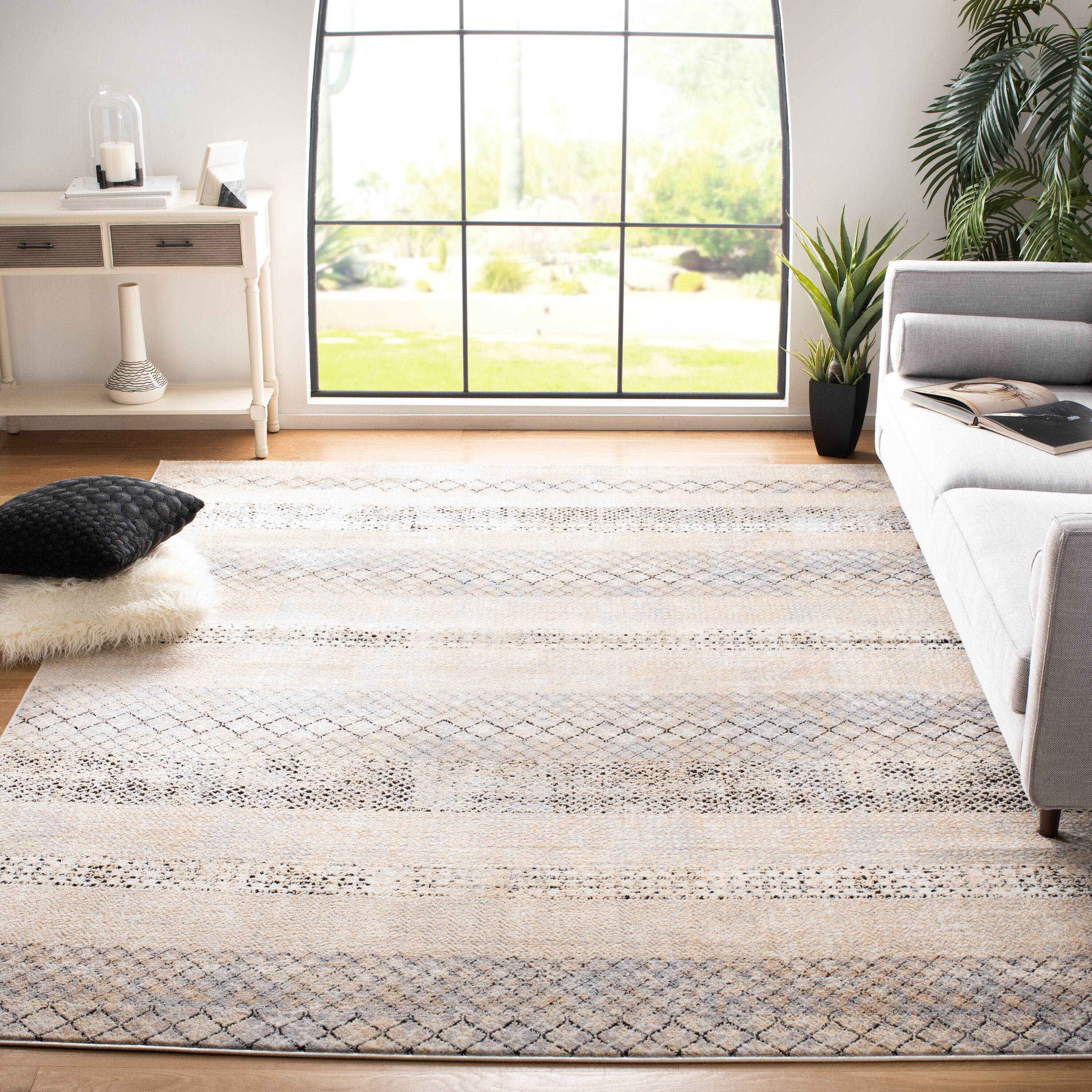 Amelia 761H Grey Gold 10ft x 14ft Large Rectangle Rug