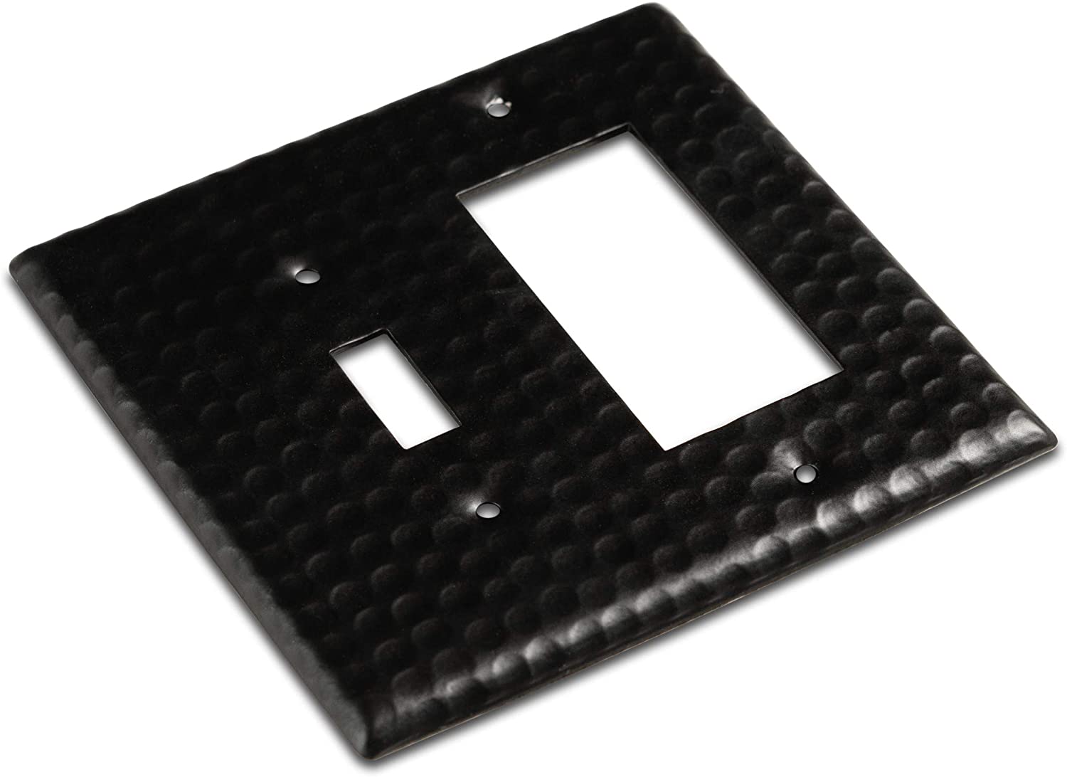 Matte Black Hand Hammered 2-Gang Wall Plate