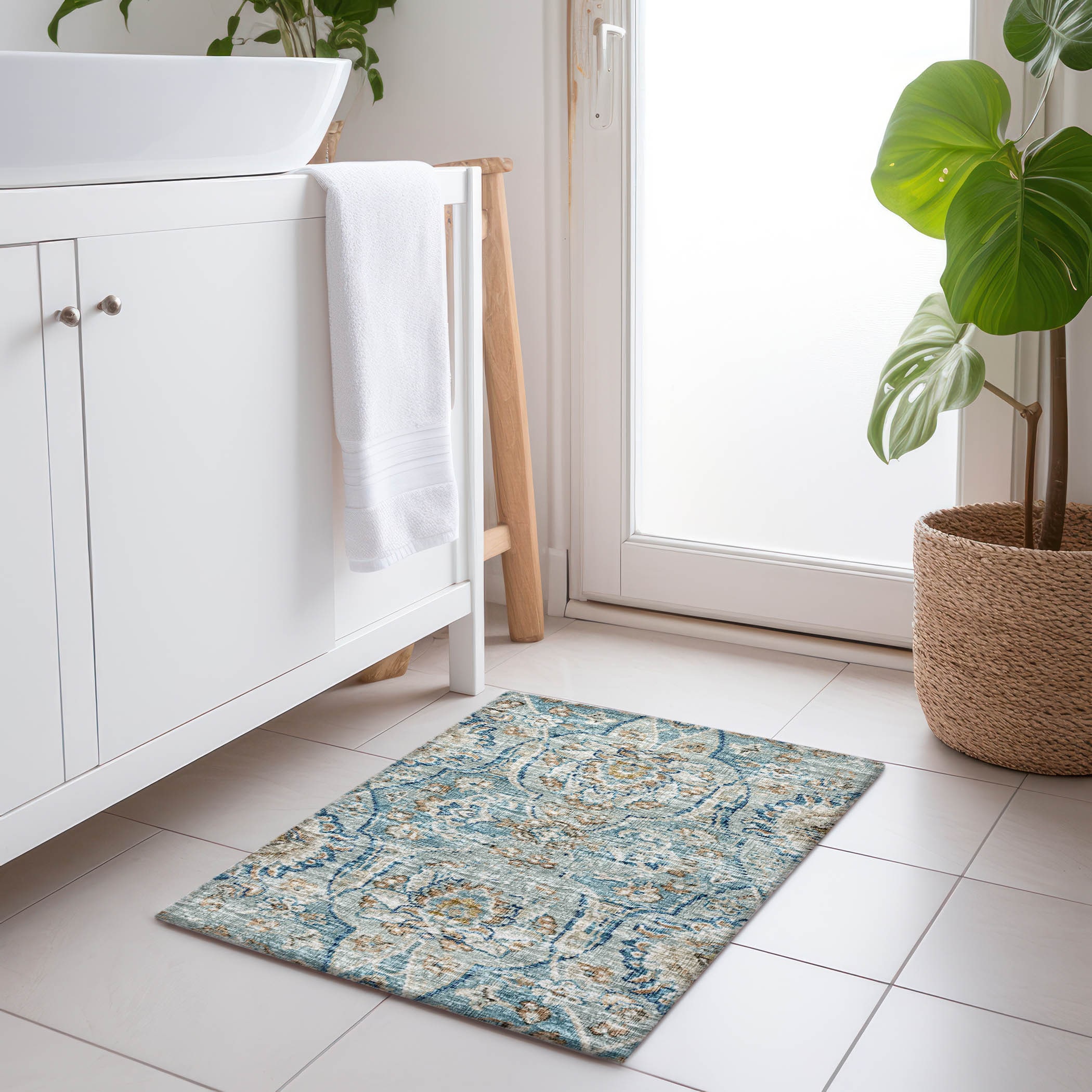 Addison Rugs AMF95PC20X30 Mayfield AMF95PC 2 x 3 (ft) Loomed Polyester Peacock Rectangular Indoor Abstract Machine washable Area rug