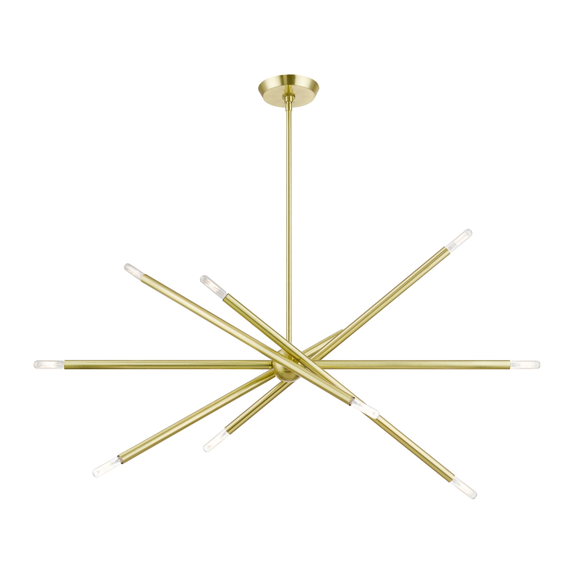 Soho Satin Brass 10-Light Sputnik Linear Chandelier