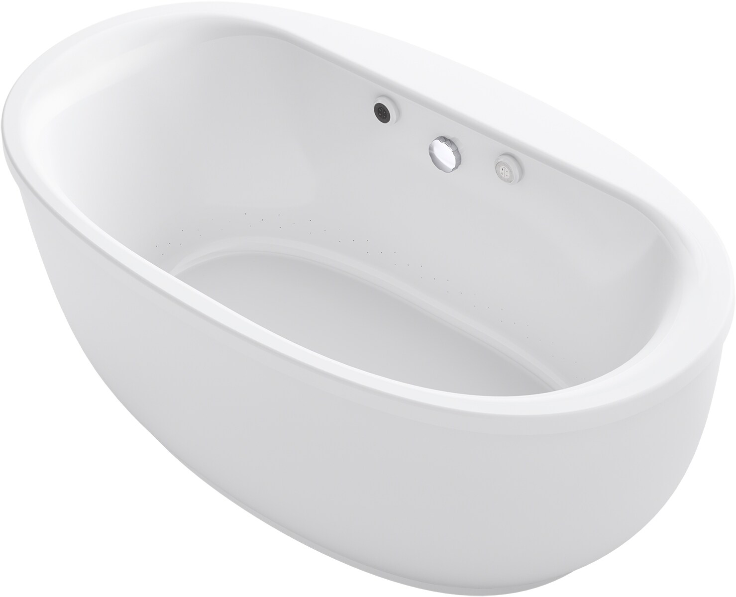 KOHLER K-24009-GHW-0 Sunstruck 34-Inches x 60-Inches White Acrylic Oval Freestanding Air bath ( Center Drain )