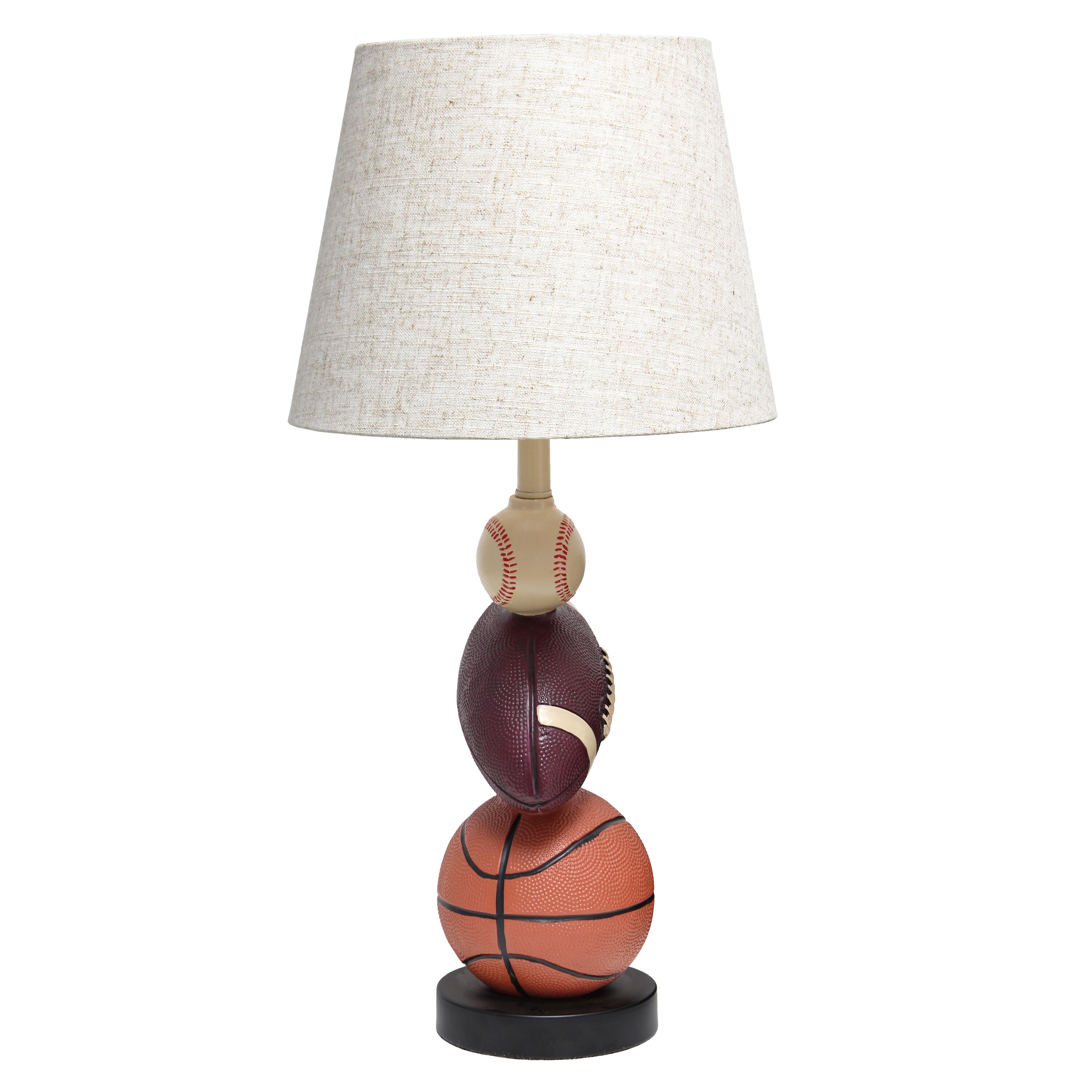 22" White Polyresin Sports Combo Table Lamp for Kids