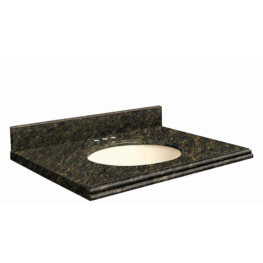 Transolid 37-in Uba Verde Granite Single Sink Bathroom Vanity Top Transolid 37-in Uba Verde Granite Single Sink Bathroom Vanity Top