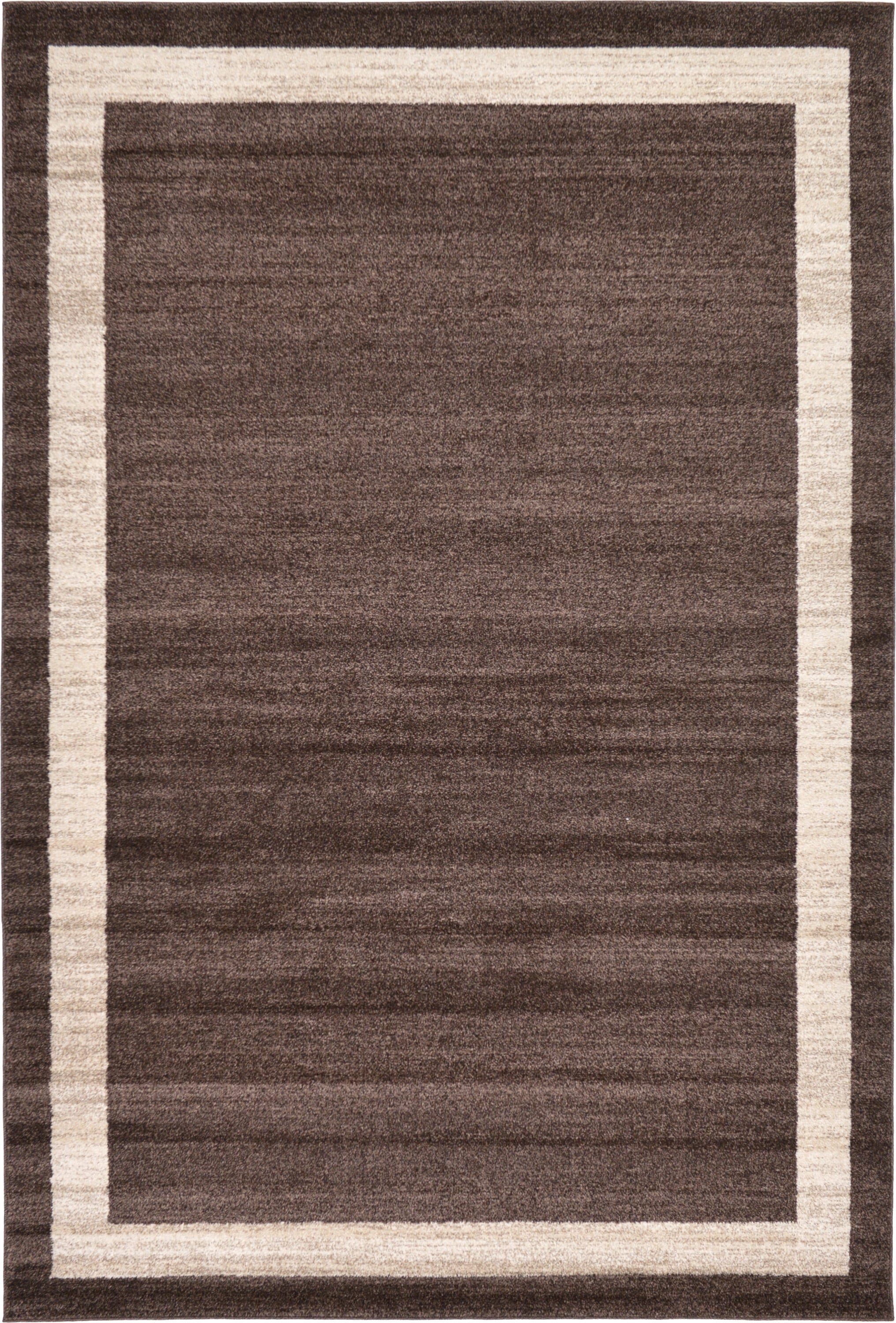 Brown/Ivory Tufted Easy-Care Synthetic Area Rug 6' x 9'