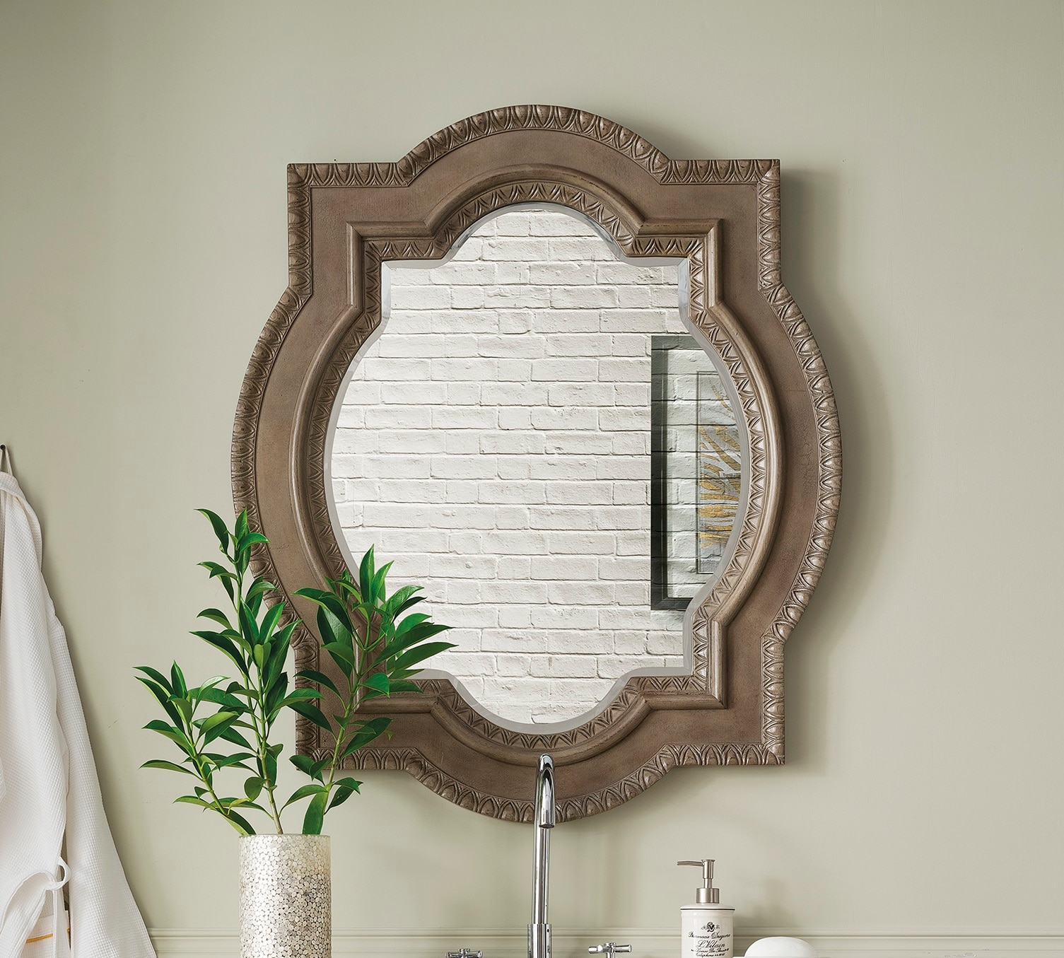 James Martin Vanities Tampa 39-3/8 x 29-1/2 Framed Bathroom Mirror Matte  Black