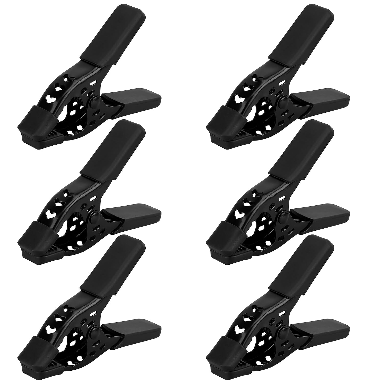 ELEAD 4-Inch Nickel-Plated Steel Spring Clamps with Non-Slip Rubber Grip 2-Inch Max Opening 6-Piece Set for Woodworking Tarps and Backdrops